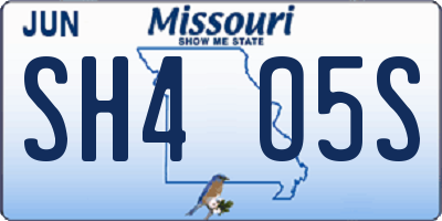 MO license plate SH4O5S