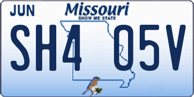 MO license plate SH4O5V