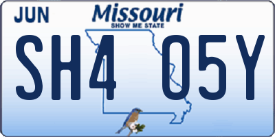 MO license plate SH4O5Y