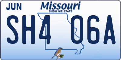 MO license plate SH4O6A