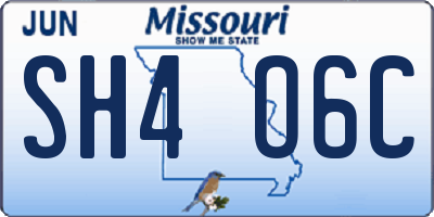 MO license plate SH4O6C