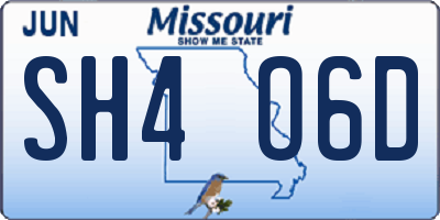 MO license plate SH4O6D