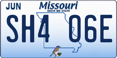 MO license plate SH4O6E