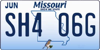 MO license plate SH4O6G
