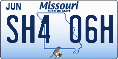 MO license plate SH4O6H