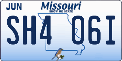 MO license plate SH4O6I