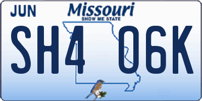 MO license plate SH4O6K
