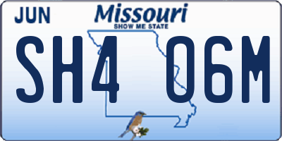 MO license plate SH4O6M