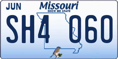 MO license plate SH4O6O
