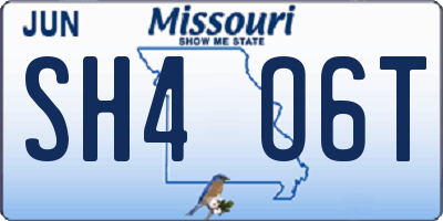MO license plate SH4O6T