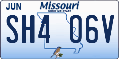 MO license plate SH4O6V