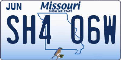 MO license plate SH4O6W