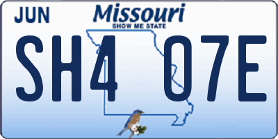 MO license plate SH4O7E