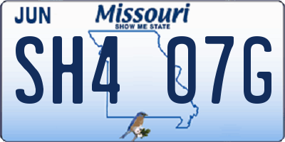 MO license plate SH4O7G