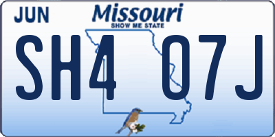 MO license plate SH4O7J