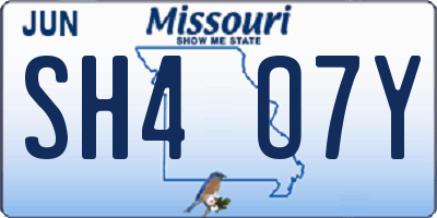 MO license plate SH4O7Y