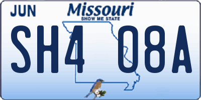 MO license plate SH4O8A