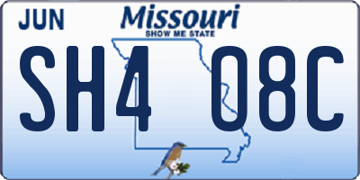 MO license plate SH4O8C