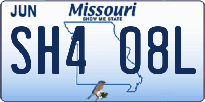 MO license plate SH4O8L