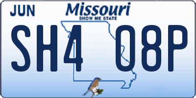 MO license plate SH4O8P