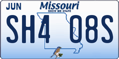 MO license plate SH4O8S