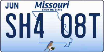MO license plate SH4O8T