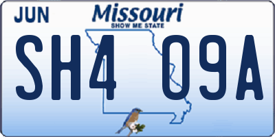MO license plate SH4O9A