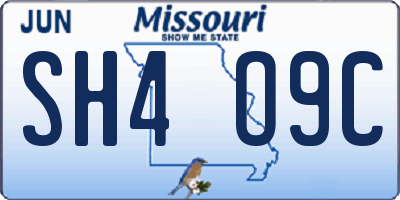 MO license plate SH4O9C
