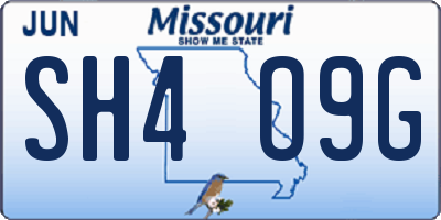 MO license plate SH4O9G