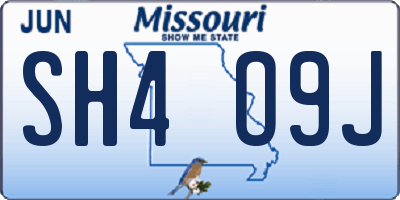 MO license plate SH4O9J