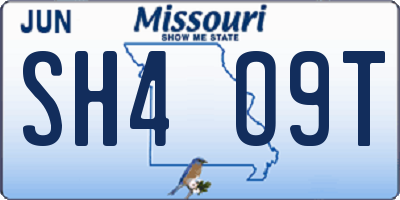 MO license plate SH4O9T