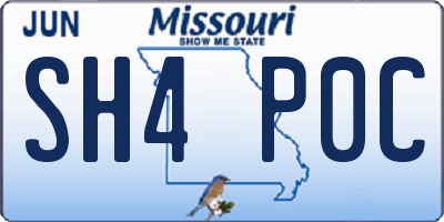 MO license plate SH4P0C