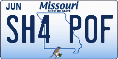 MO license plate SH4P0F