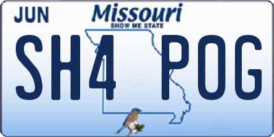 MO license plate SH4P0G