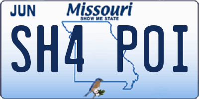 MO license plate SH4P0I