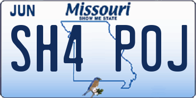 MO license plate SH4P0J