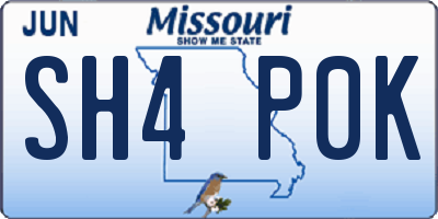 MO license plate SH4P0K