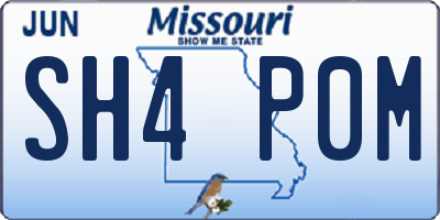 MO license plate SH4P0M