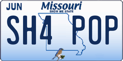 MO license plate SH4P0P