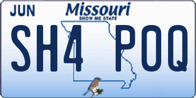 MO license plate SH4P0Q