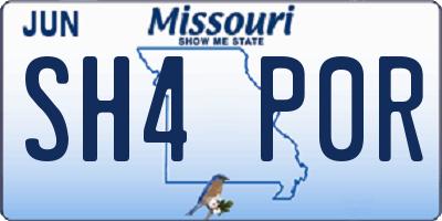 MO license plate SH4P0R