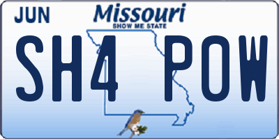 MO license plate SH4P0W
