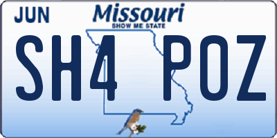MO license plate SH4P0Z