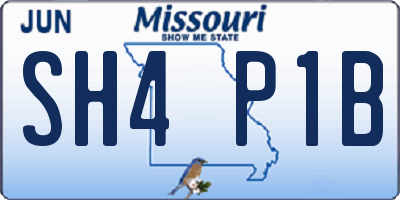 MO license plate SH4P1B