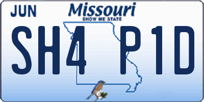 MO license plate SH4P1D