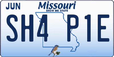 MO license plate SH4P1E