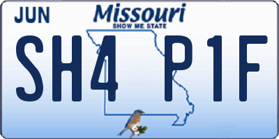 MO license plate SH4P1F
