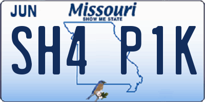 MO license plate SH4P1K