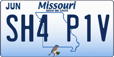 MO license plate SH4P1V
