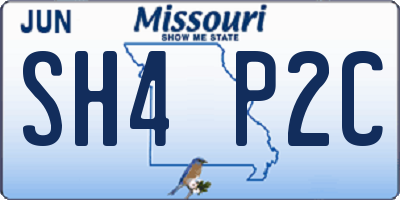 MO license plate SH4P2C